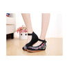 Embroidered Shoes High Heeled Shoes Square Dacne Manual Embroidery