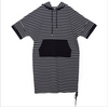 Black & White Stripe Oversized Hoodie Sweatshirt Jumper Dress Plus Size