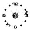 Creative Horloge Murale 3d Petit Oiseau Feuille Miroir Chiffre Noir