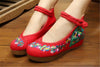 Chinese Embroidered Shoes Women Ballerina  Cotton Elevator shoes embroidered fan