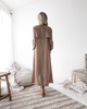 Beige Waterfall Lapel Longline Open Front Trench Coat Jacket