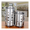 Stainless Steel Chopsticks Rest Holder Barrel Storage Rack