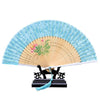 Cotton Cloth Folding Fan Woman      blue