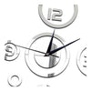 Acrylic Wall Clock Home Decoration Mirror Living Room   silver