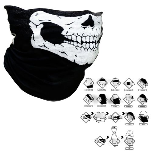 Skull Half Face Bandana Skeleton Ski Motorcycle Biker Paintball Mask