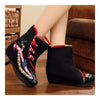 Vintage Beijing Cloth Shoes Embroidered Boots black with cotton 35