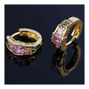 18K Gold Galvanized Colorful Zircon Earrings