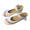 Embroidered Shoes High Heeled Shoes Square Dacne Manual Embroidery