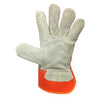 one pair Mig Welding WELDERS Work Soft Cowhide Leather Gloves 25cm Orange Red