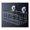 Acier Inoxydable Carré Rangement de Salle Bain Panier Ventouse Crochet Support