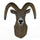 Sheep Head Wall Hanging Decoration Plastic simulation color