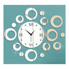 Wall Clock Sticking Decoration Circle  silver