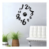 Digit Mirror Wall Clock Sticking    black