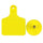 100pcs TPU Laser Curve Cattle Ear Tag Tagger Copper Head yellow without number