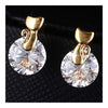 Small Cat Ear Studs    gold plated white zircon