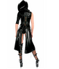 Sexy Black Vinyl Wet Look Jaza Dancer Clubwear Party Costume Dancer Mini Dress