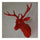 Plastic Deer Head Wall Hanging Decoration red
