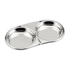 Acero Inoxidable Aderezo Plato Mostaza Plato con 2 Funda Redondo