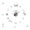 Creative Wall Clock 3D Small Bird Leaf Mirror Digit    black