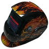 Iron Man Welding Helmet in Shining Dark Black Skull Graphics with LCD Technology