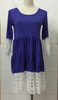 Boho Oversize Highlander Lace Tunic Dress  Blue Brown