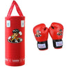 Kids Teenager Boxing Free Combat Gloves Punch Bag red gloves  red punch bag