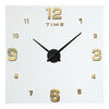Acrylique Horloge Murale Diy Chiffre Miroir Salle à Manger Clair en Or