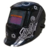 Welding Helmet Auto Darkening Lens in Lustrous Black Shade with Skull Graphic De