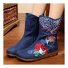 Vintage Beijing Cloth Shoes Embroidered Boots jeans 35
