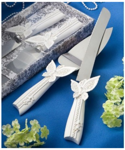 Brand New Wedding Cake Resin Handle Knife and Sever Serving Set