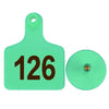100pcs TPU Laser Curve Cattle Ear Tag Tagger Copper Head green with number