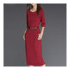 Fashionable Slim Seventh Sleeve Long Dress Belt    S