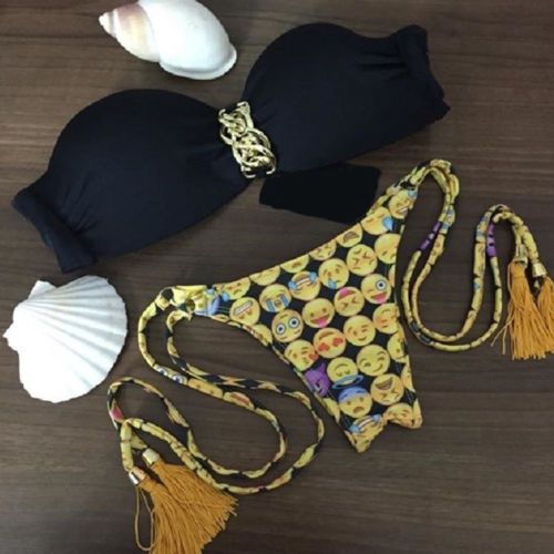 Bikini Smile Face Swimsuit Swimnwear Bathing Suit