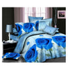 3d Fleur dessus de Lit / Couverture Bâche 4pc Set Coton Poncé 029