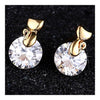 Small Cat Ear Studs    gold plated white zircon