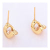 18K Gold Glavanized Austrian Zircon Earrings   white