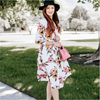 Romantic Blossom Floral Long Sleeve Casual Party Dress