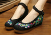 Chinese Embroidered Shoes Women Ballerina  Cotton Elevator shoes embroidered fan