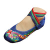 Chinese Embroidered Floral Shoes Women Ballerina Mary Jane Flat Ballet Cotton