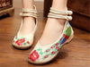 Chinese Embroidered Shoes Women Ballerina  Cotton Elevator shoes Double Pankou B