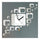Mirror Wall Clock 3D Decoration Square Holloe   silver
