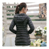 Light Thin Down Coat Woman Middle Long Hoodied
