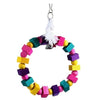 Bird Parrot  Pet Toy Wooden Cotton Rope Snap