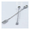 10pcs Stainless Steel Double-sided Nonmagnetic Bartender Spoon Fork 12 inch