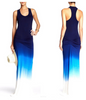 Gradient Blue Racer Back Floor Length Maxi Long Dress