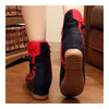 Vintage Beijing Cloth Shoes Embroidered Boots black 35