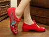 Vintage Chinese Embroidered Floral Shoes Women Ballerina Mary Jane Flat Ballet C