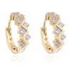 18K Gold Galvanized White Zircon Earrings