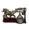 Vintage Antique Retro Caller ID Handset Desk wood Telephone Handfree Bull