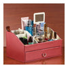 Pearly Lustre Leather Mirror Comestics Storage Box    red